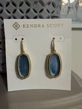 Kendra Scott Blue and Gold Elle Drop Earrings